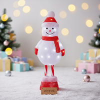 LED Weißer Weihnachts-Schneemann Motiv 3D Pop-up Zusammenklappbare Leuchte IP44 Wasserdicht Manuelle Steuerung Außen Garten Hof Feiertagsbeleuchtung