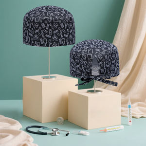 Topi gosok dapat diatur wanita, penutup kepala 2 tombol rambut pendek bernapas topi bedah perawat Pria - Product Image 2