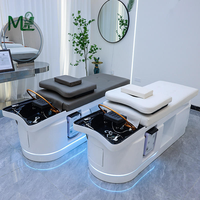 Fauteuil de lavage de luxe moderne de style thaïlandais pour salon de coiffure haut de gamme, lit de spa pour thérapie capillaire avec éclairage