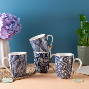 Classis élégant bleu et blanc à motifs tasse en céramique tasse à café <span class=keywords><strong>Cuisine</strong></span> Drinkware Restaurant tasses en céramique - Product Image 4