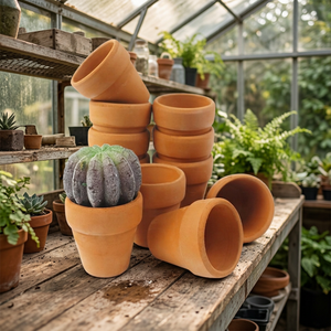 Petits pots de fleurs en terre cuite 1,7 po – Jardinière minimaliste et écologique pour cactus et pépinière – Maison et Jardin - Product Image 3