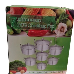 Juego de 7 piezas de utensilios de cocina de aluminio fundido, ollas y cacerolas forjadas grandes para cocinar sopa - Product Image 5