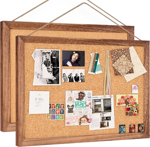 Tableros de corcho <span class=keywords><strong>con</strong></span> marco de madera marrón 11X16, tableros de pines para colgar en paredes para oficina, hogar, cocina, decoración escolar - Product Image 1