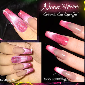 R S Nail Professional 8g Neon Reflective Ceramic Cat Eye Gel 12 colores de larga duración OEM ODM Three Step Gel Polish Nail Supplies - Product Image 5