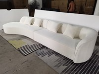 Canapé d'angle modulaire en tissu polaire blanc, design européen moderne, pour salon, centre commercial et hôtel, mobilier de maison