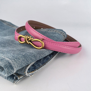 Ceinture Femme Tiyo Slim Rétro en Cuir Véritable, Boucle Double Anneau en Alliage Vintage, Durable, pour Pantalons et Robes Décontractés - Product Image 3