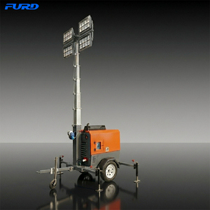 Tour d'éclairage mobile avec réservoir de carburant de <span class=keywords><strong>100</strong></span> L, moteur Kubota de 3,5 kW, 400 W*4 LED, station d'éclairage remorquable - Product Image 1