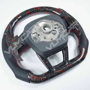 Volante de fibra de carbono forjado rojo personalizado privado para <span class=keywords><strong>Audi</strong></span> Q3 <span class=keywords><strong>Q5</strong></span> A3 A5 s <span class=keywords><strong>Rs</strong></span>/con paleta de cambio y cuero perforado - Product Image 6
