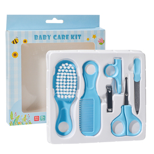 Neugeborenen-Pflegeset 6-teilig <span class=keywords><strong>Baby</strong></span> Sicherheits-Nagelschere Set Weicher Haarkamm Bürste Pflegeset Säuglings-Essentials Geschenkbox - Product Image 3