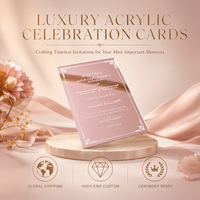 Carte d'invitation de mariage personnalisée en acrylique or rose de luxe, esthétique, impression UV personnalisée, carte de vœux pour célébration formelle
