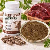 Poudre de foie de bœuf naturel en vrac, fût de 25 kg, foie de bovin nourri à l'herbe pour capsules et aliments pour animaux de compagnie