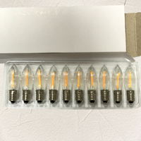 Bombilla LED COB E10 C6 con Filamento, 8-55V 0.2W, Bombilla Decorativa para Arco de Navidad