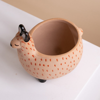 Petit pot à plantes succulentes en céramique 3D mignon en forme d'alpaga