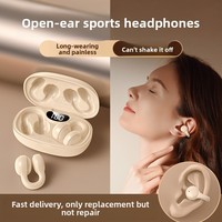 Écouteurs sportifs à conduction osseuse ouverts, sans clip d'oreille, haute fidélité, suppression du bruit, 400 mAh, moins de 3 heures d'autonomie