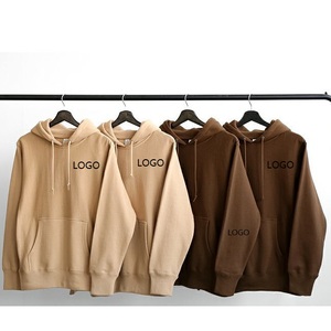 Pull-over de luxe en coton épais grande taille avec logo imprimé en relief personnalisé – Hoodies vierges épais - Product Image 1