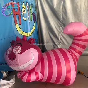 Alice Trong Wonderland Cheshire Mèo LED Inflatable Phim Hoạt Hình Nhân Vật Mèo Cho Đảng Trang Trí