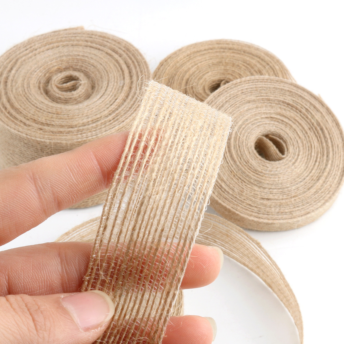 Natural Jute Burlap Rolls Hessian Ribbon for Christmas Vintage Wedding Party Decorations