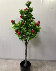 Divers arbres fruitiers réalistes, arbres artificiels verts avec des pêches, des fraises, des kumquats, des cerises, arbres décoratifs pour la maison et Noël - Product Image 4
