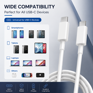 สายชาร์จเร็ว GZY 2M USB-C to USB-C สำหรับถ่ายโอนข้อมูลโทรศัพท์มือถือ TYPE-C to TYPE C - Product Image 5