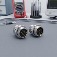 Connecteur M12 à code E, 6 ou 8 broches, mâle/femelle, étanche IP67, connecteur circulaire d'alimentation, ensemble câble et prise pour capteur industriel