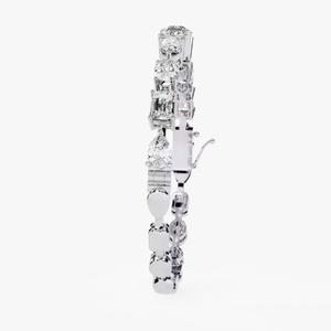 Luxury Mix Stone 22k White Gold Hand Natural Lab Grown Moissanite Diamond Bracelet VVs Fine Jewelry - Product Image 4