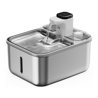Fontaine à eau intelligente pour animaux de compagnie en acier inoxydable avec capteur automatique et batterie rechargeable pour chats d'intérieur