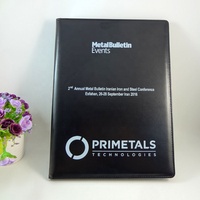 Carpeta de Conferencia Personalizada A4 de Cuero PU Negro, Portafolio de Documentos Corporativos para Eventos y Regalos