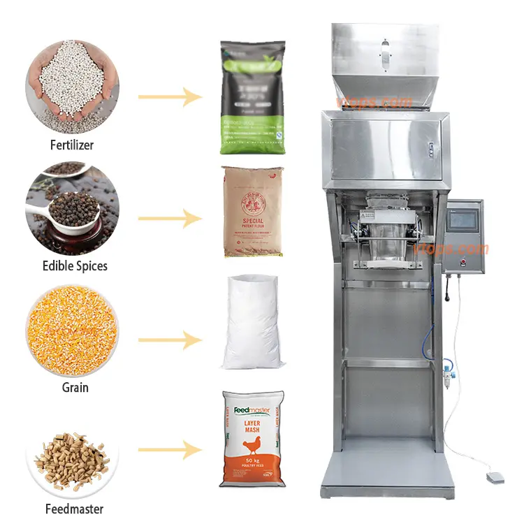 Mesin pengemasan butiran nasi gula kemasan gandum kualitas terbaik 5kg 10kg 15kg 20kg 25kg