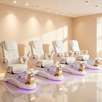 Salon de manucure de luxe meubles pied Spa manucure chaise moderne inclinable électrique pétrissage massage pédicure chaise avec lumières