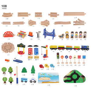 Juego <span class=keywords><strong>de</strong></span> vías <span class=keywords><strong>de</strong></span> ferrocarril <span class=keywords><strong>de</strong></span> madera con temática <span class=keywords><strong>de</strong></span> ciudad ecológica, juguetes <span class=keywords><strong>de</strong></span> vías <span class=keywords><strong>de</strong></span> tren - Product Image 1