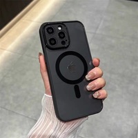 Coque de téléphone de luxe électroplaquée magnétique à couverture intégrale en TPU, compatible avec la charge sans fil, antichoc, anti-jaunissement, fine et compatible multi-marques