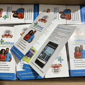 定制设计双面三折宣传册 157gsm 纸质经济实惠的企业促销传单 - Product Image 1