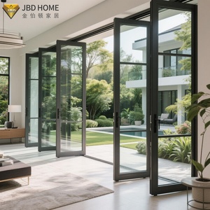<span class=keywords><strong>Puerta</strong></span> de Aluminio con Rotura de Puente Térmico para Exteriores, Resistente a Huracanes, con Paneles Múltiples de Vidrio Plegables para Patio, Balcón - Product Image 1