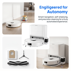 Robot Aspirador PV9 con Succión Potente de 20000Pa, Navegación LiDAR, Estación de Vaciado Automático, Evitación de Obstáculos por IA, Barrido y Fregado, para Pelo de Mascotas - Product Image 3