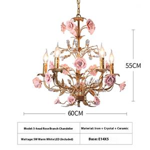 <span class=keywords><strong>Lustre</strong></span> rétro français de style pastoral, style campagnard américain, en fer, pour chambre d'enfant, restaurant, magasin de vêtements, etc. - Product Image 6