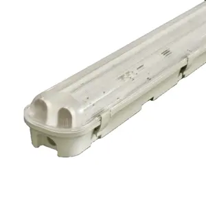 OGJG 18w 36w 58w triproof waterproof T8 fluorescent lamp fixture empty housing PC stainless steel clips LED tube lights