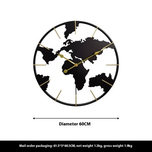 Hiện Đại Sắt Bản Đồ Thế Giới Thiết Kế Đồng Hồ Treo Tường Lumi Nova Thạch Anh Duy Nhất Mặt Kim Thương Mại Điện Tử Thời Trang Kim Loại Đồng Hồ Cho Phòng Khách Nghệ Thuật - Product Image 3