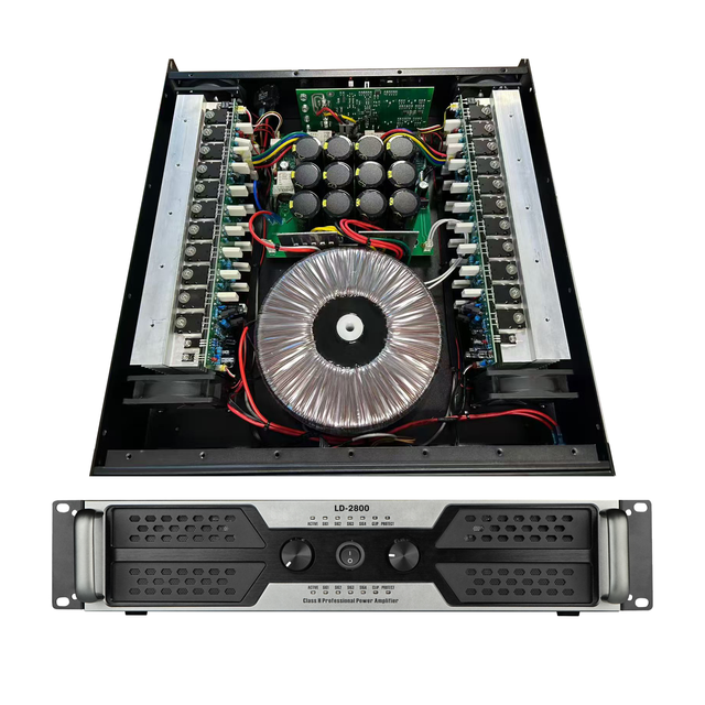 Class H 2-channel 2*800W Power Amplifier for Professional Audio Systems, 8Ω, Metal Housing, Stage-specific, Passive.