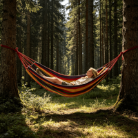 Hamac en polyester et coton anti-retournement avec bâton incurvé pour 1-2 personnes, idéal pour le camping, la randonnée et les voyages en plein air