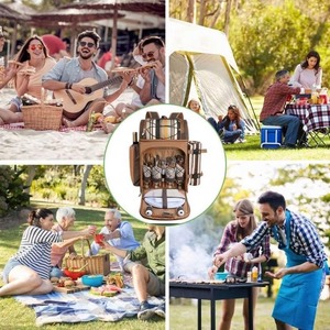 Muestra Gratis: Mochila Nevera para Picnic para 4 Personas con Bolsa Térmica Aislada a Prueba de Fugas, Porta Vino, Manta de Lana y Juego de Cubiertos - Product Image 4