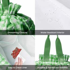 Bolsa de Almuerzo Personalizada Color Caramelo, Bolsa Térmica Portátil, Bolsa de Almuerzo Aislada Reutilizable de Alta Calidad con Cordón - Product Image 4