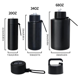 Custom Logo 34oz 1000ml <b>Double</b> <b>Wall</b> Insulated 304 18/8 Stainless Steel Vacuum Aqua Flask Travel Water Bottle Lid Straw 12-24 - Product Image 3