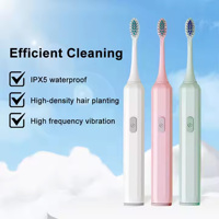 Brosse à dents électrique rechargeable pour adultes Brosse à dents sonique automatique à poils souples pour usage domestique Brosse à dents en plastique IPX6
