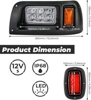 OVOVS-Kit d'éclairage pour voiturette de golf compatible avec TXT, kit de phares de voiturette de golf Street Legal pour lampe LED EZGO TXT 1996-2013