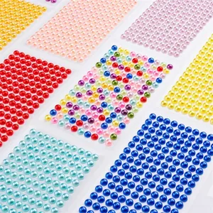 Mixed Size Self Adhesive Pearl Rhinestone <b>Stickers</b> 3D Acrylic Decorative Decals for DIY Party <b>Craft</b> Toy Decoration - Product Image 1
