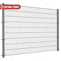 Panel de Cerca de Alambre de Acero Doble Horizontal 868, Cerca de Seguridad de Alambre Doble Soldado de 6 Pies, Color Natural, para Carreteras, Autopistas y Construcción