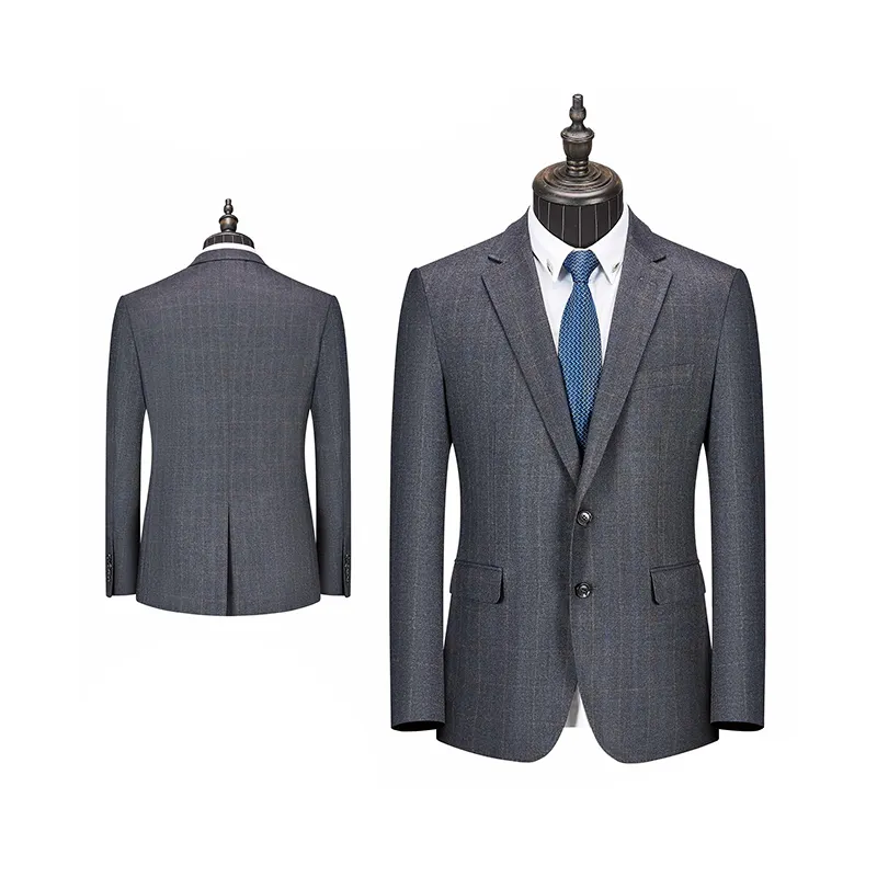 Wholesale Polyester 65% Viscose 35% Dark Grey Men's Suits Classic Party Suit Men