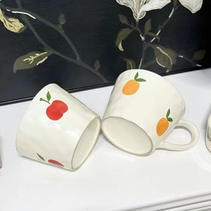 แก้วเซรามิคดีไซน์ผลไม้แอปเปิ้ลและส้ม คุณภาพดี ทนทาน สไตล์วินเทจ ปลอดภัยสำหรับอาหาร ใช้ซ้ำได้ เหมาะเป็นของขวัญทางธุรกิจ - Product Image 2