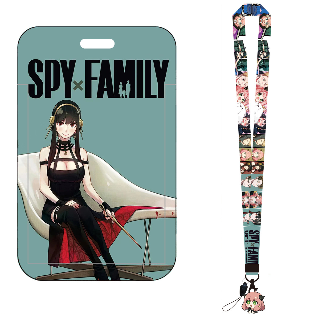 Japanese Lovely Cartoon SPY Polyester Lanyards Worker Student Bus ID Badge Card Holder Custom Plastic Card Case Cover Image 4
