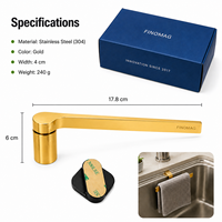 Accessoires de cuisine magnétiques de luxe en or noir, porte-torchons en acier inoxydable, décoration intérieure